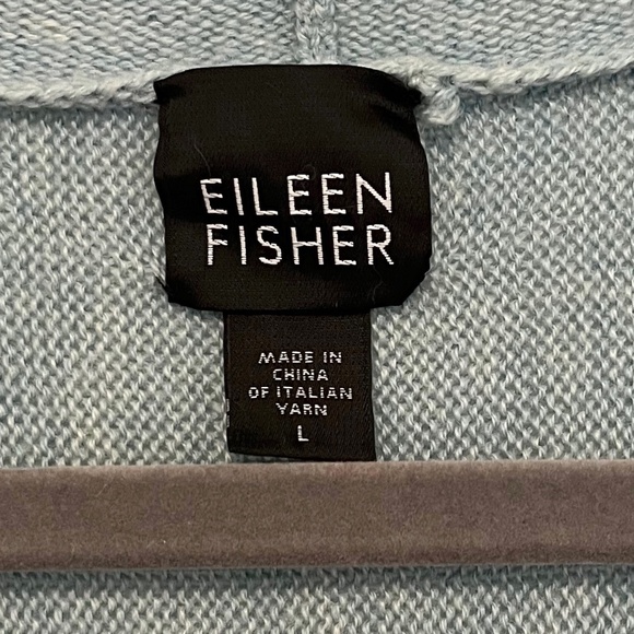 Eileen Fisher Soft Blue Merino Wool Open Cardigan - Picture 3 of 11